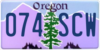 OR license plate 074SCW