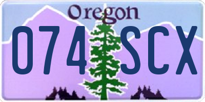 OR license plate 074SCX