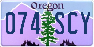OR license plate 074SCY