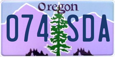 OR license plate 074SDA