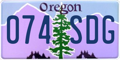 OR license plate 074SDG