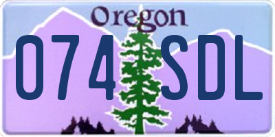 OR license plate 074SDL