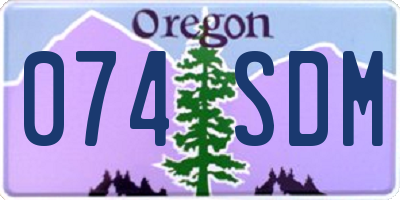 OR license plate 074SDM