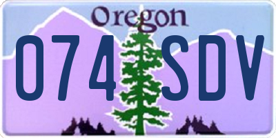 OR license plate 074SDV