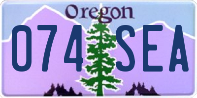 OR license plate 074SEA