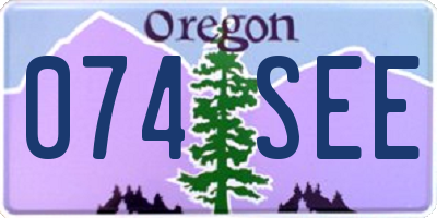 OR license plate 074SEE
