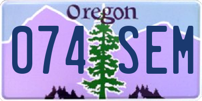 OR license plate 074SEM