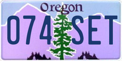 OR license plate 074SET