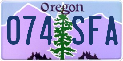 OR license plate 074SFA