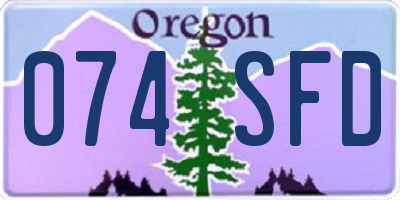 OR license plate 074SFD