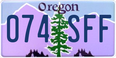OR license plate 074SFF