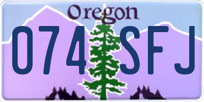 OR license plate 074SFJ