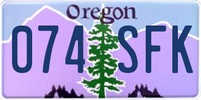 OR license plate 074SFK