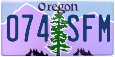 OR license plate 074SFM