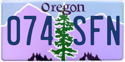 OR license plate 074SFN