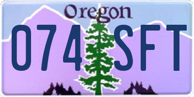 OR license plate 074SFT