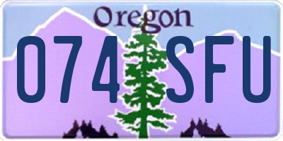 OR license plate 074SFU