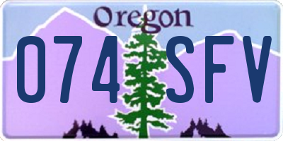 OR license plate 074SFV
