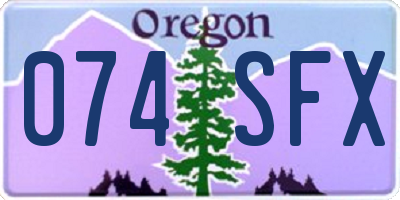 OR license plate 074SFX