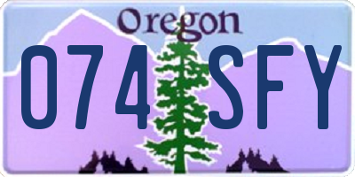 OR license plate 074SFY