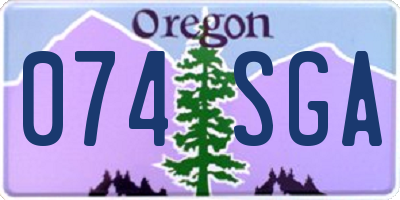 OR license plate 074SGA