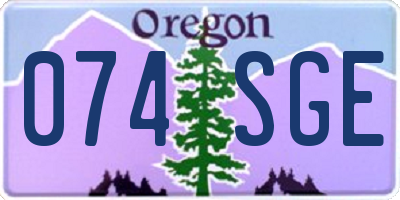 OR license plate 074SGE