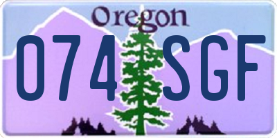 OR license plate 074SGF