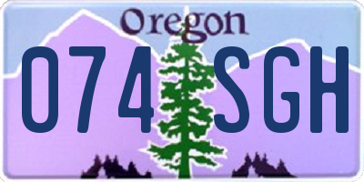 OR license plate 074SGH