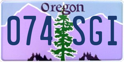 OR license plate 074SGI