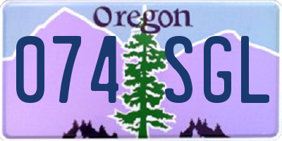 OR license plate 074SGL