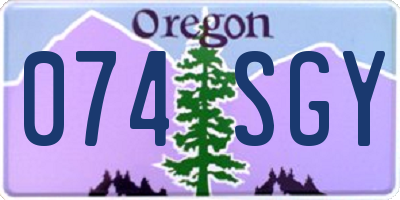 OR license plate 074SGY