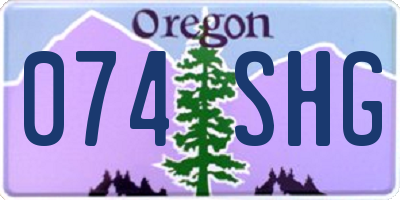 OR license plate 074SHG