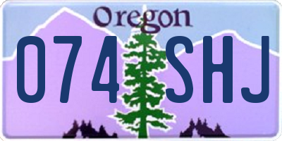 OR license plate 074SHJ