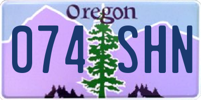 OR license plate 074SHN