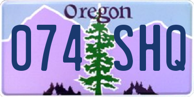 OR license plate 074SHQ