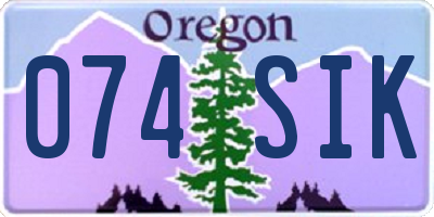 OR license plate 074SIK