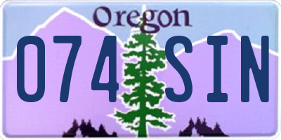 OR license plate 074SIN