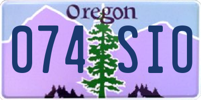 OR license plate 074SIO