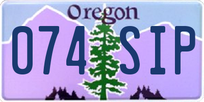 OR license plate 074SIP
