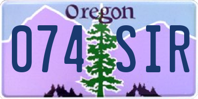 OR license plate 074SIR