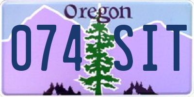 OR license plate 074SIT
