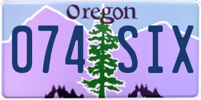 OR license plate 074SIX