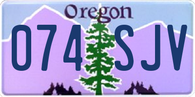 OR license plate 074SJV