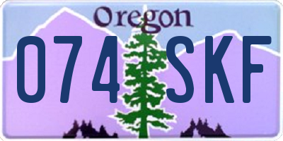 OR license plate 074SKF