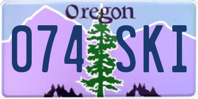 OR license plate 074SKI