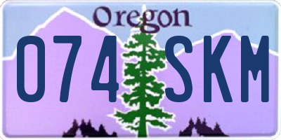 OR license plate 074SKM