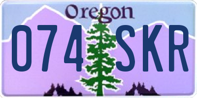 OR license plate 074SKR