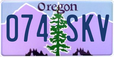 OR license plate 074SKV