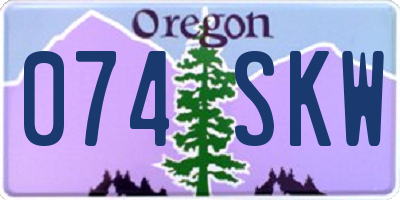 OR license plate 074SKW