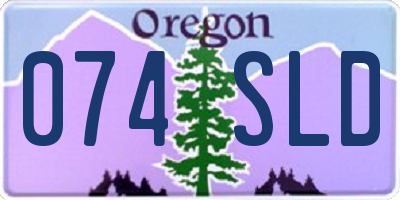 OR license plate 074SLD